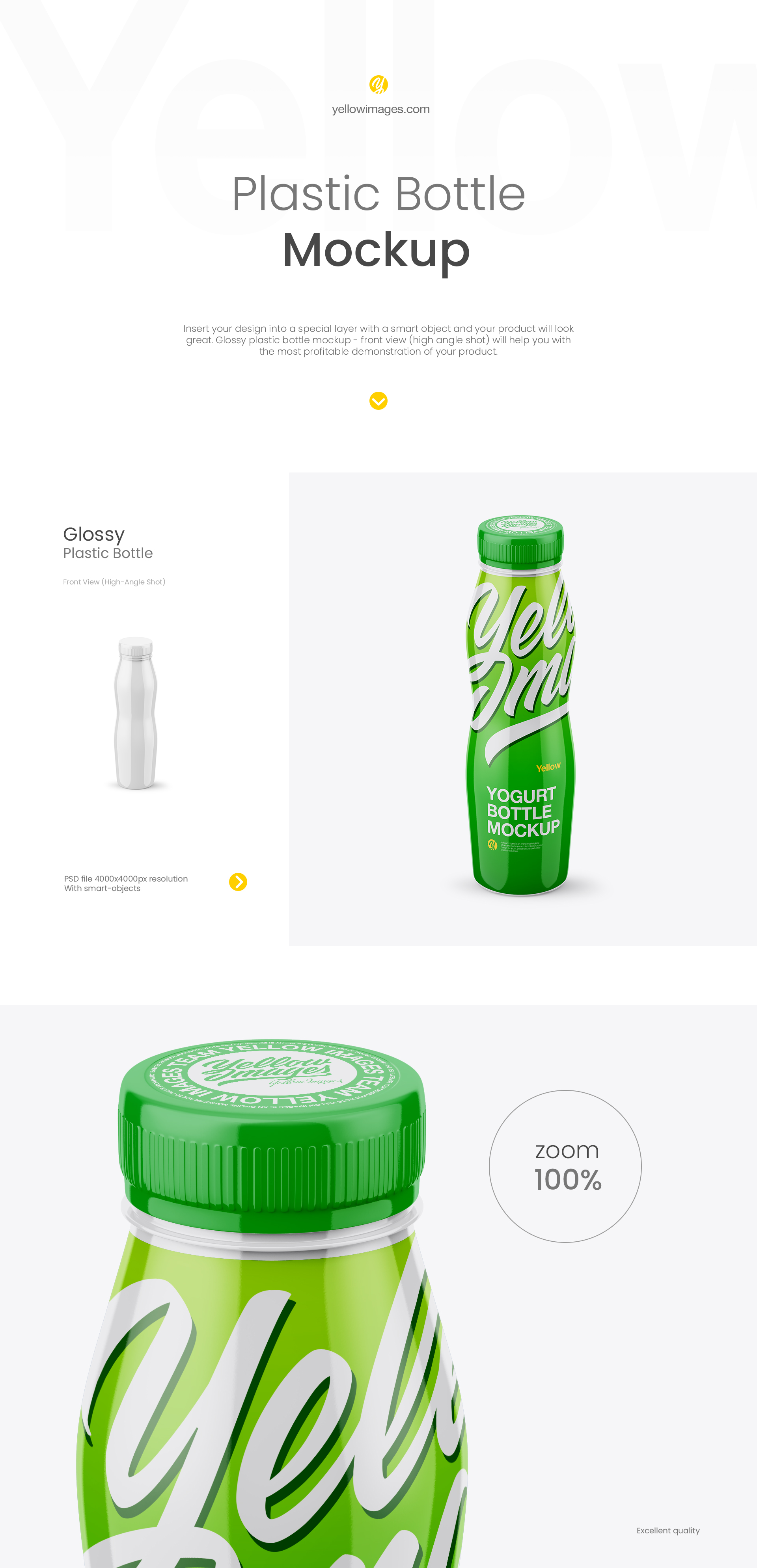Download Glossy Plastic Bottle Mockup Front View By Helenstock On Dribbble Yellowimages Mockups
